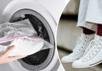 Vai baltus apavus var mazgāt veļas mašīnā?