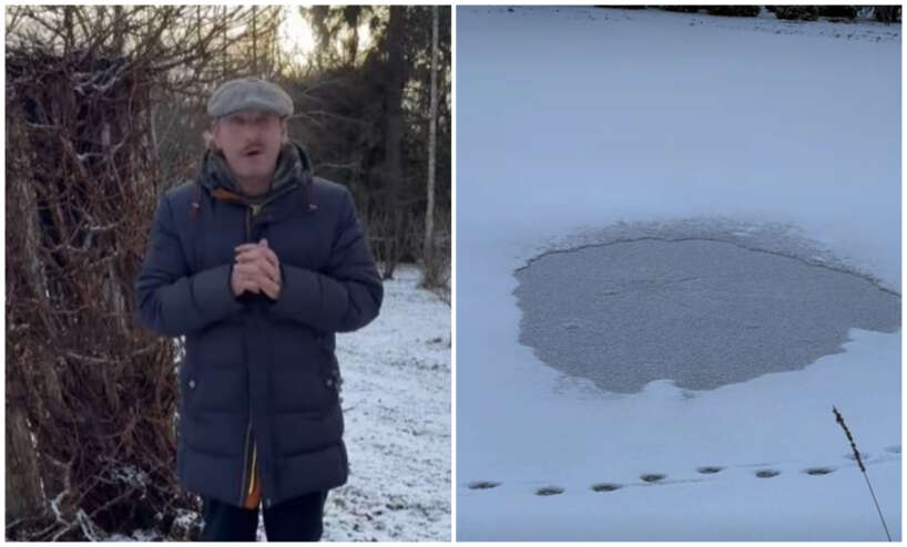 Vai kāds zina, kas tas ir? Dārzniekam Dāvidam mājas dīķī uzradies kaut kas aizdomīgs un biedējošs