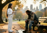 Elīna katru reizi izpalīdzēja cilvēkam pie stacijas, kas lūdza pēc ēdiena; vēlāk viņš viņai uzrakstīja vēstuli un paskaidroja kāpēc tur nonācis Elīna katru reizi izpalīdzēja cilvēkam pie stacijas, kas lūdza pēc ēdiena; vēlāk viņš viņai uzrakstīja vēstuli un paskaidroja kāpēc tur nonācis