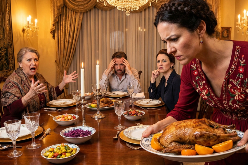 Uzklāju svētku galdu, bet vīra radinieki sarauca sejas un es nedomājot vienkārši novācu visu ēdienu no galda