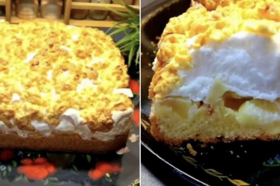 Tik gaisīgs un maigs pīrāgs “Āboli sniegā”: gatavojam gardāko un vienkāršāko mājas kārumu pie tējas