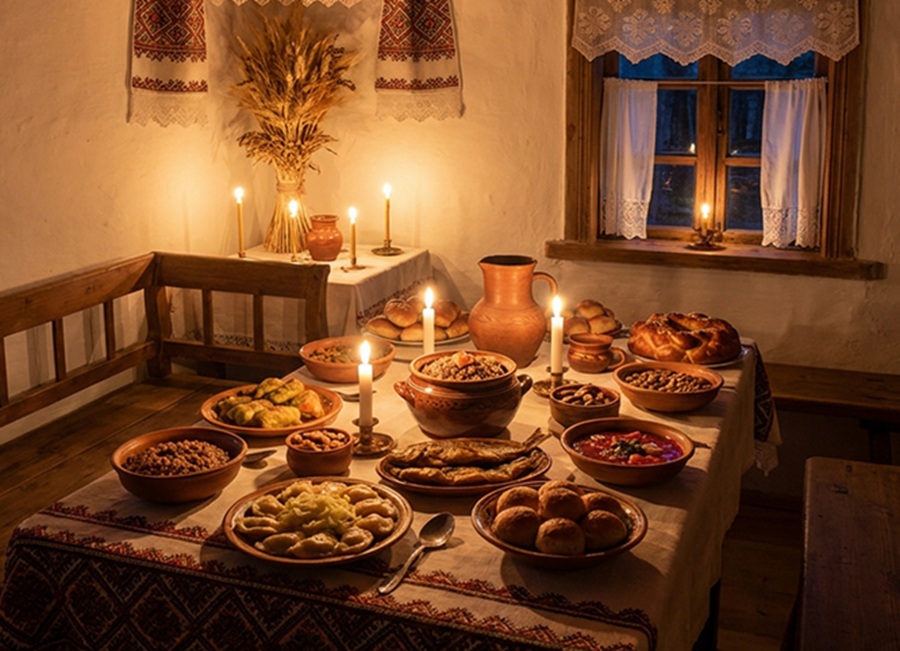 12 ēdieni svētvakara galdā: ko tie simbolizē un kā tie piesaista mājas pārticību jaunajā gadā