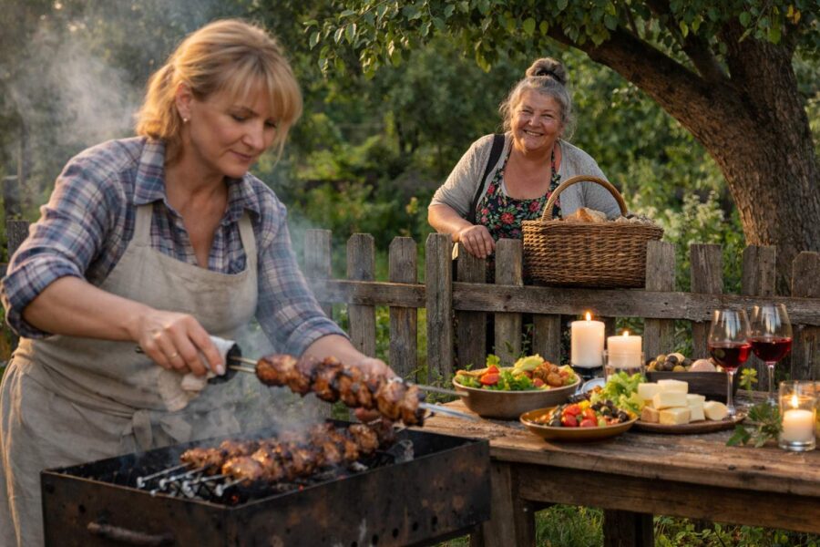 Kaimiņiene Rima ieradās pie mums pagalmā un vienkārši sāka ēst mūsu šašliku it ka tā būtu norma – ko mēs izdarījām