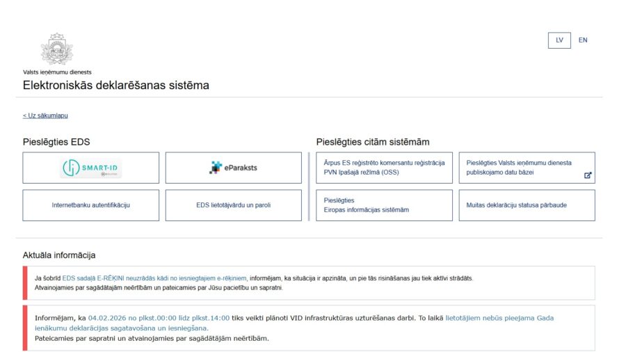 VID nāk klajā ar svarīgu informāciju par 4. februārī plānoto, kā arī brīdina – negaidiet pēdējo brīdi, lai pārbaudītu savu piekļuvi EDS sistēmai