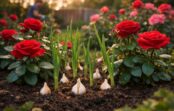 Kāpēc pieredzējuši dārznieki mēdz stādīt ķiplokus starp rozēm 